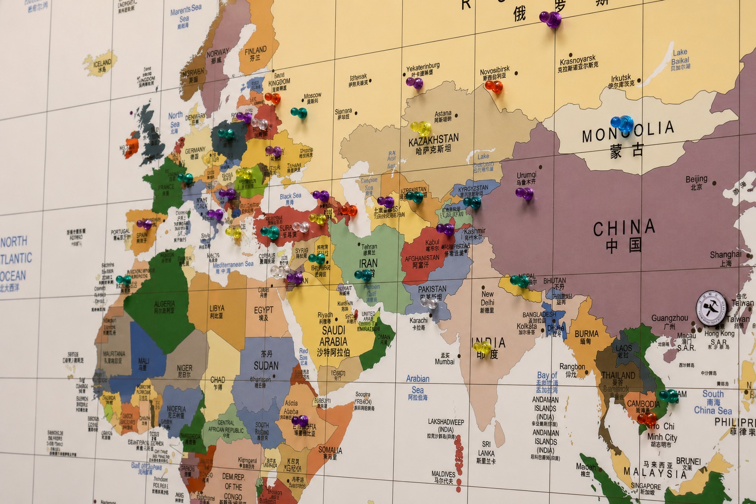 World map marking LIDO export destinations